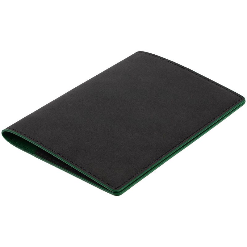 Обложка для паспорта Multimo, черная с зеленым арт.17343.39