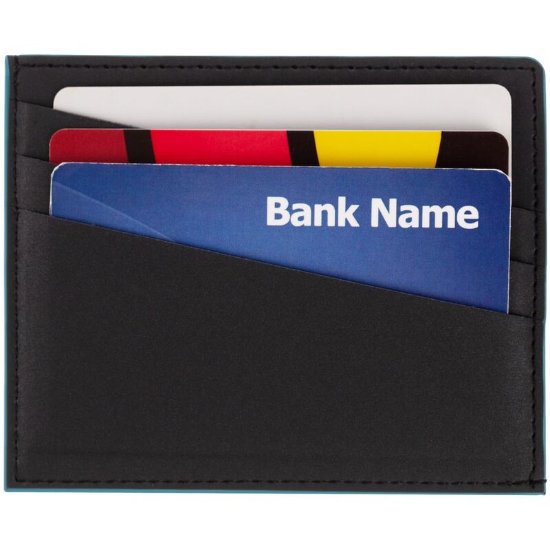 Картхолдер Multimo, черный с бирюзовым арт.17523.49