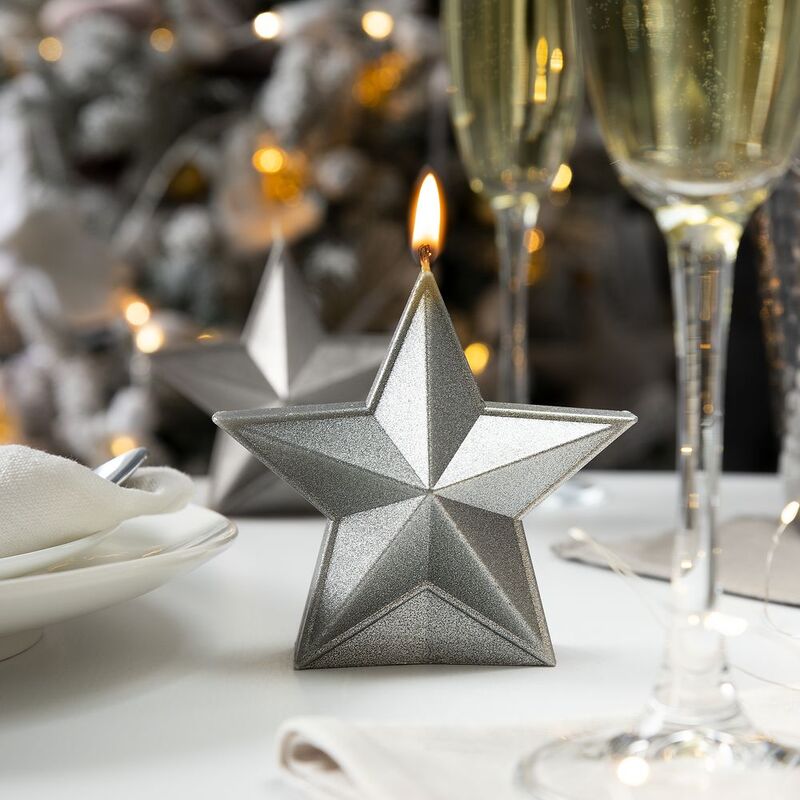 Свеча High Five, серебристая арт.19334.10