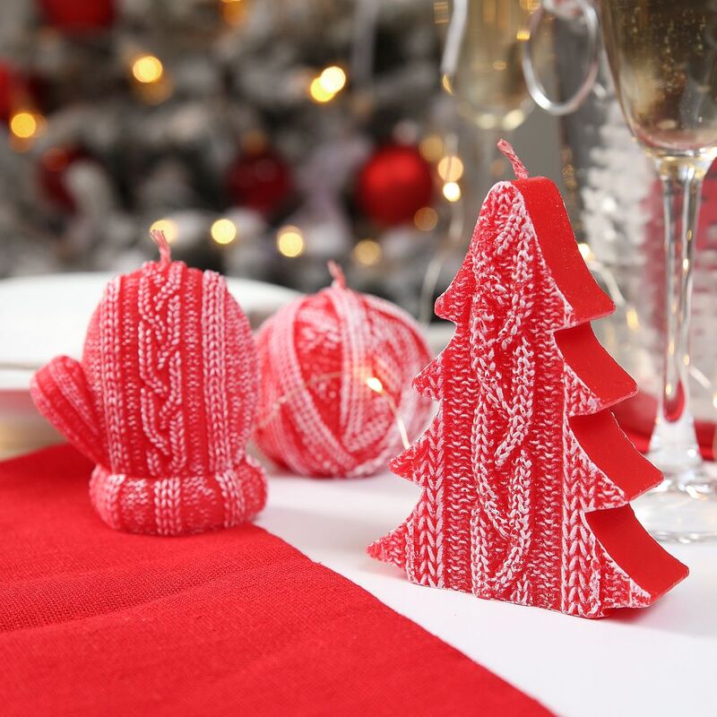 Свеча Kniteam, елка, красная арт.19335.50