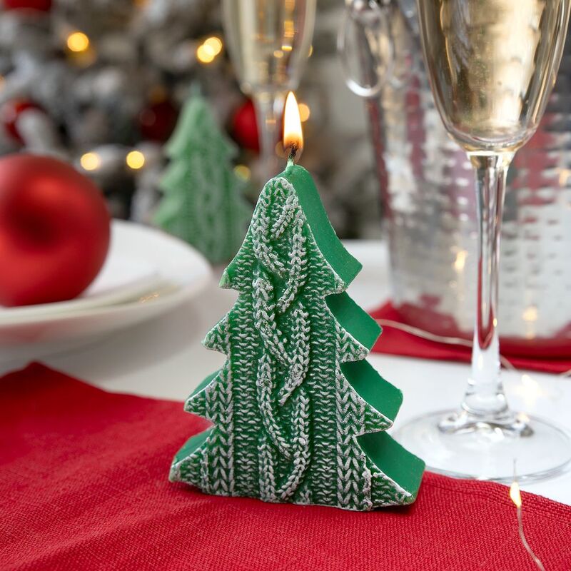 Свеча Kniteam, елка, зеленая арт.19335.90