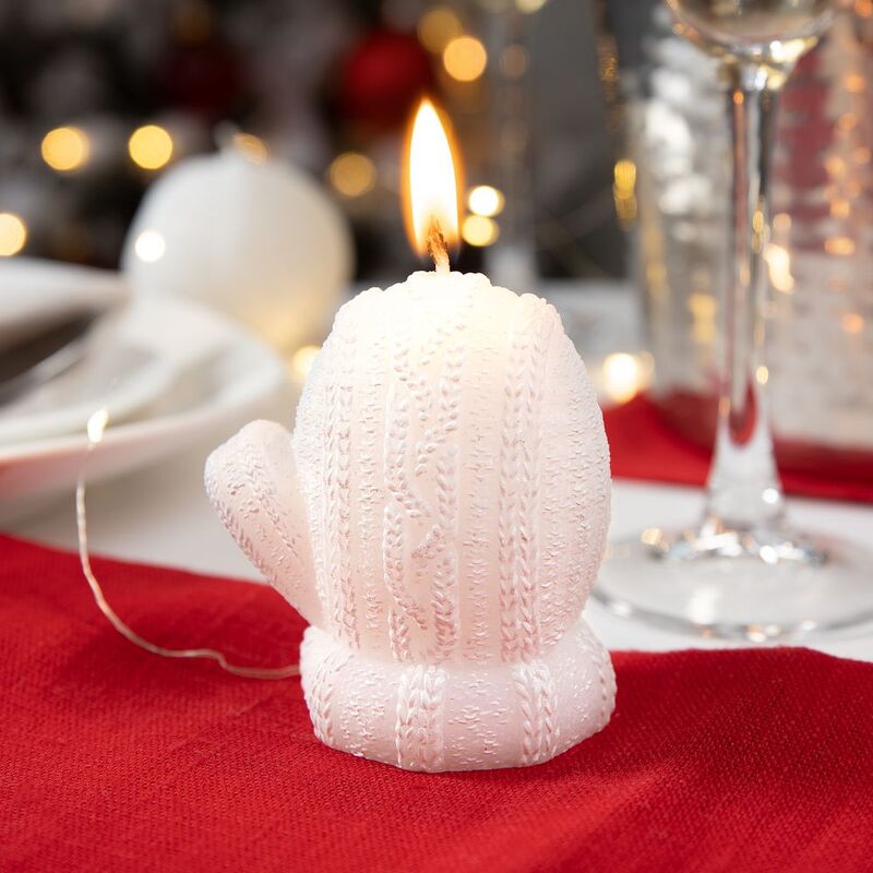 Свеча Kniteam, варежка, белая арт.19336.60