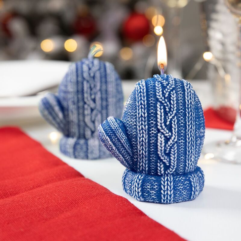Свеча Kniteam, варежка, синяя арт.19336.40