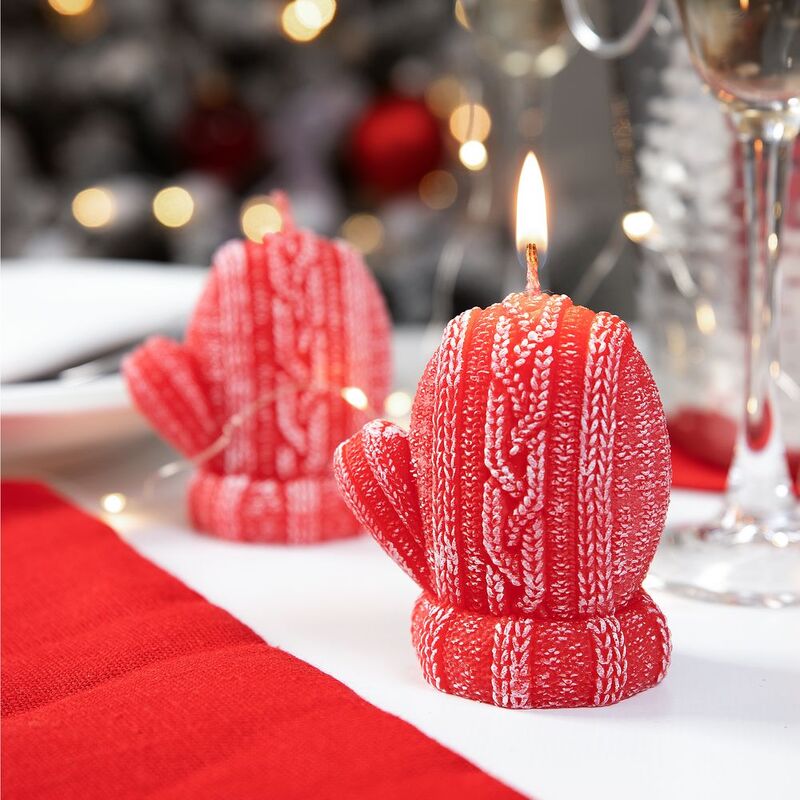 Свеча Kniteam, варежка, красная арт.19336.50