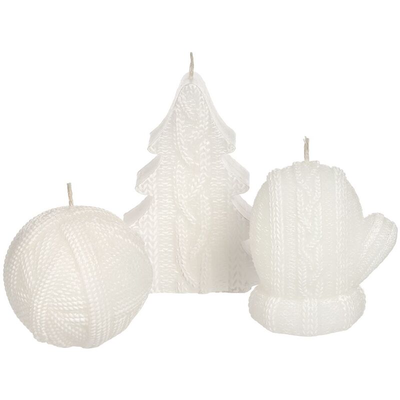 Свеча Kniteam, клубок, белый арт.19337.60