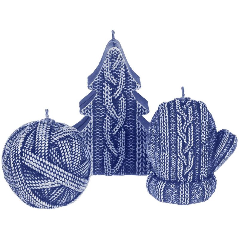 Свеча Kniteam, клубок, синий арт.19337.40