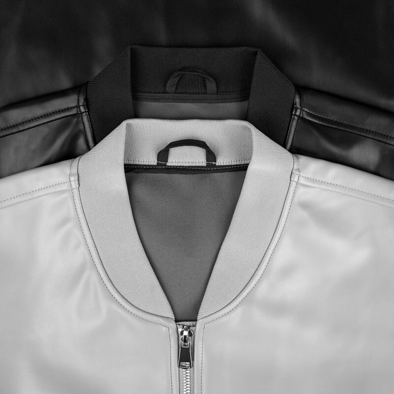 Бомбер из искусственной кожи Univer, черный арт.17402.30