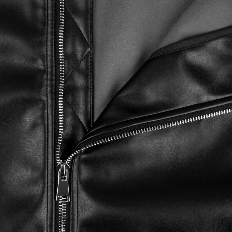 Бомбер из искусственной кожи Univer, черный арт.17402.30