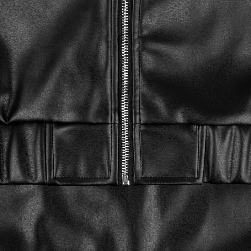 Бомбер из искусственной кожи Univer, черный арт.17402.30