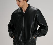 Бомбер из искусственной кожи Univer, черный арт.17402.30