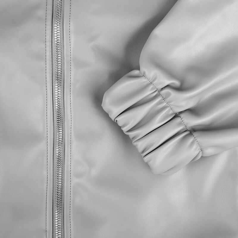 Бомбер из искусственной кожи Univer, серый арт.17402.10