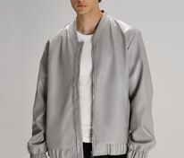 Бомбер из искусственной кожи Univer, серый арт.17402.10