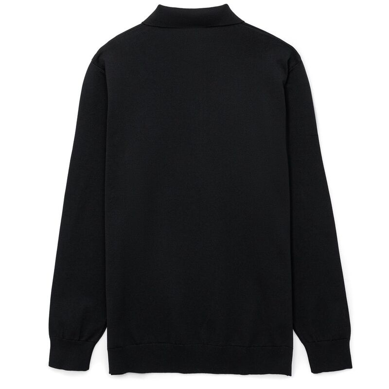 Рубашка поло мужская с длинным рукавом Terrazzo, черная арт.19098.30