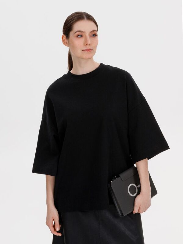 Футболка оверсайз Big Boss, черная арт.18403.30