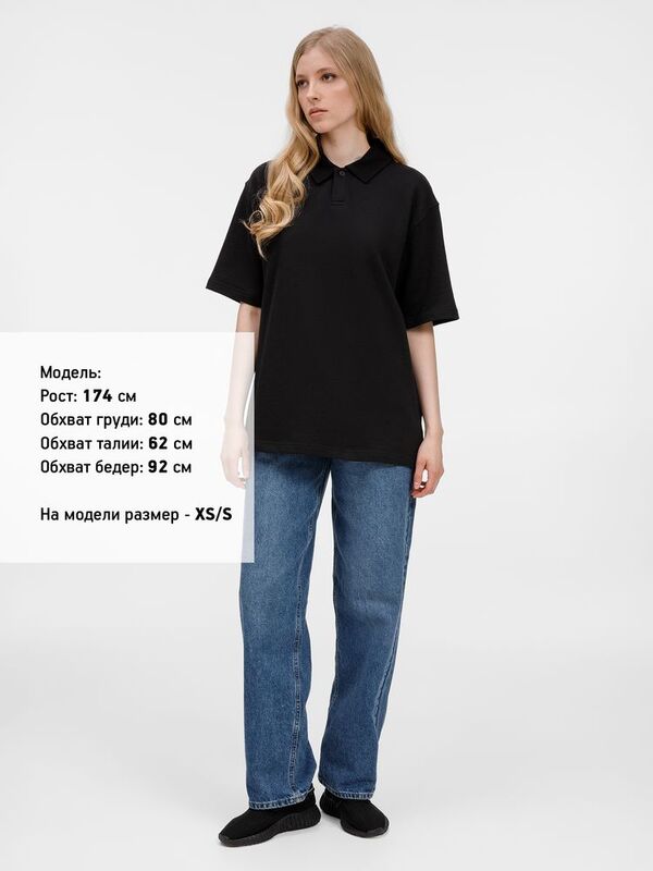 Рубашка поло унисекс Tiimi, черная арт.18410.30