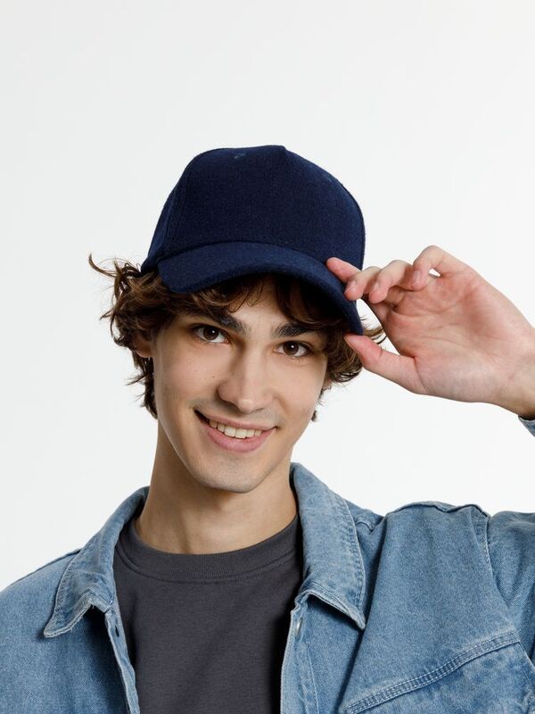 Бейсболка Woolridge, темно-синяя арт.16884.40