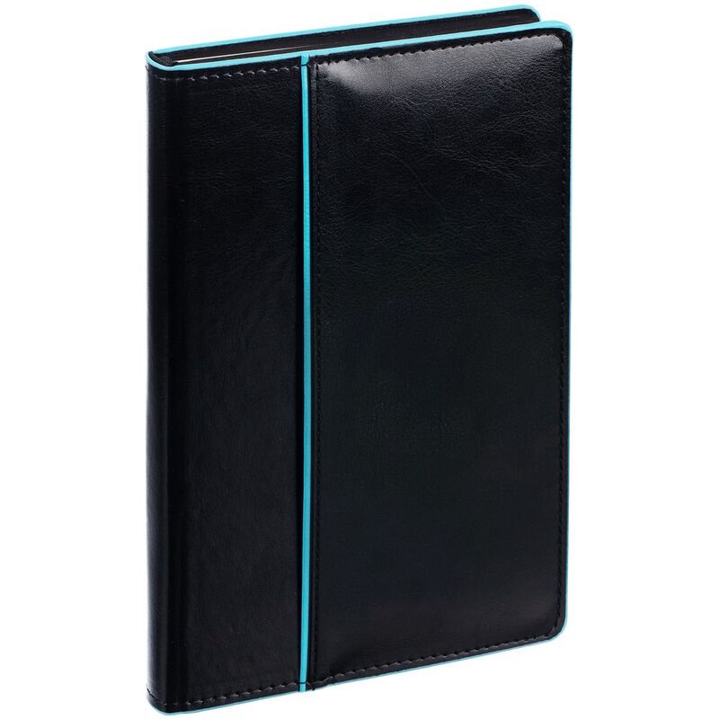 Ежедневник Alanis, недатированный, черный с голубым арт.18299.14