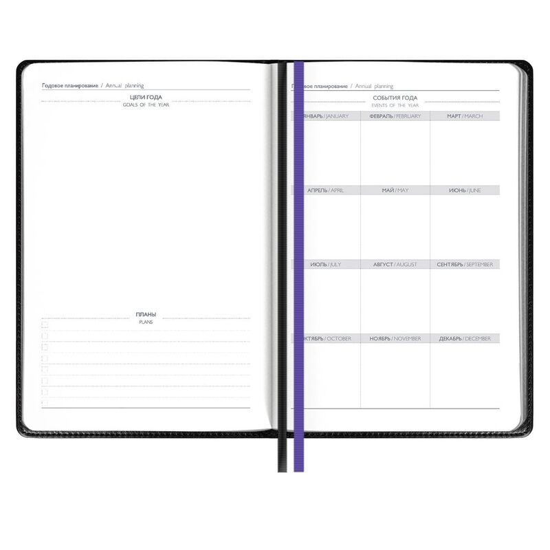 Ежедневник Alanis, недатированный, черный с фиолетовым арт.18299.37