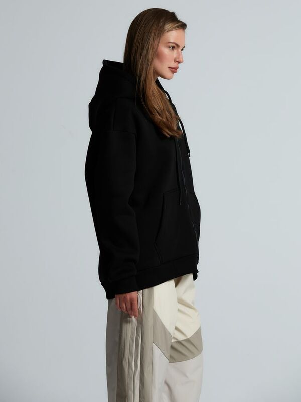 Толстовка унисекс оверсайз Zippy, черная арт.16883.30