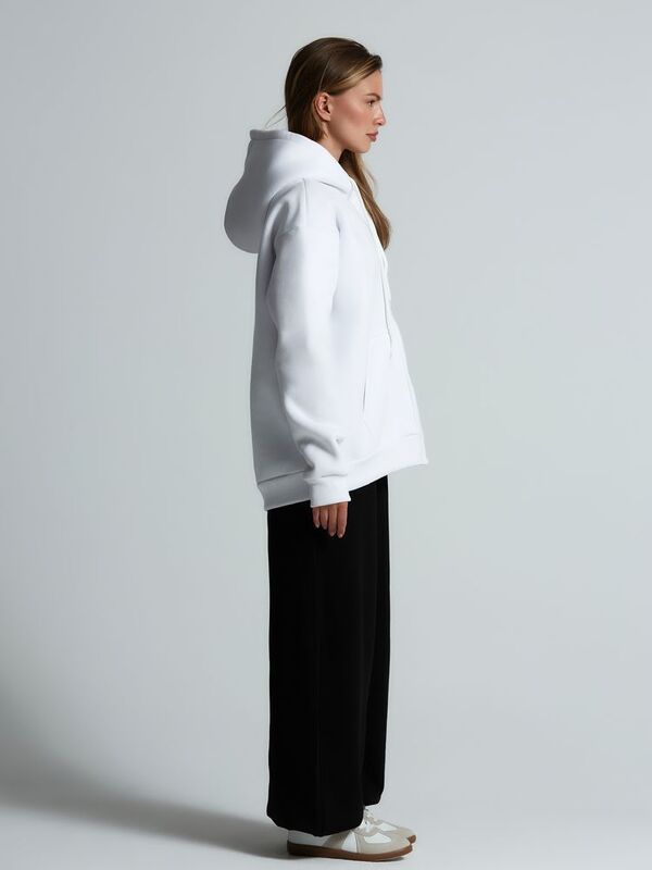 Толстовка унисекс оверсайз Zippy, белая арт.16883.60