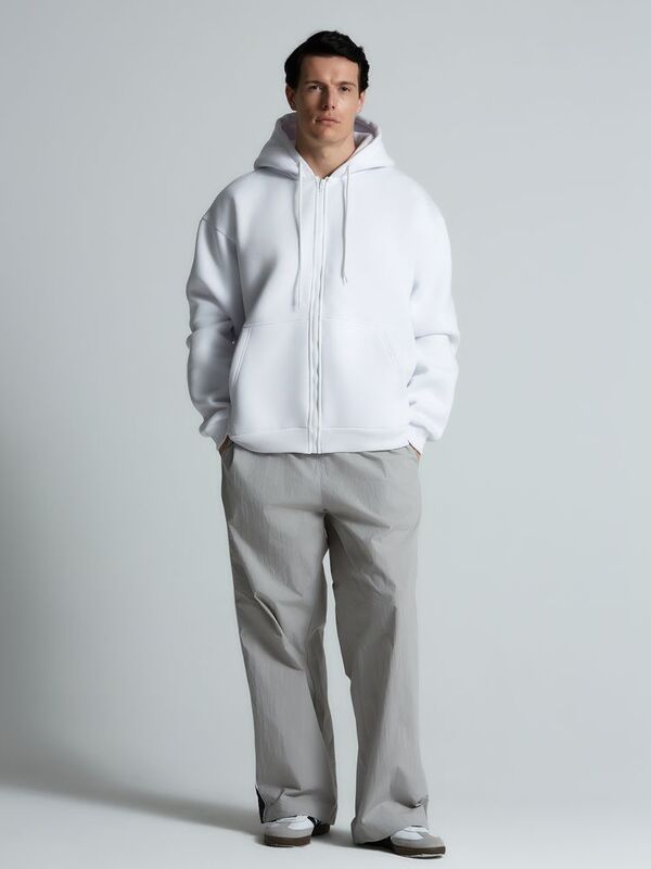 Толстовка унисекс оверсайз Zippy, белая арт.16883.60