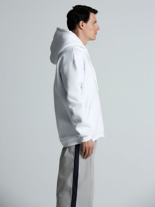 Толстовка унисекс оверсайз Zippy, белая арт.16883.60