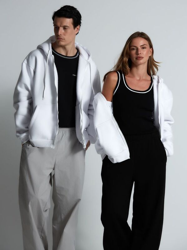 Толстовка унисекс оверсайз Zippy, белая арт.16883.60