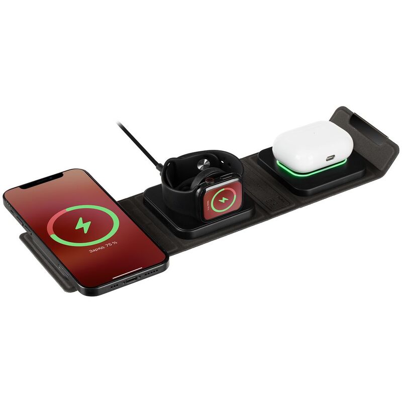 Складная станция беспроводной зарядки triFlex, черная арт.16929.30