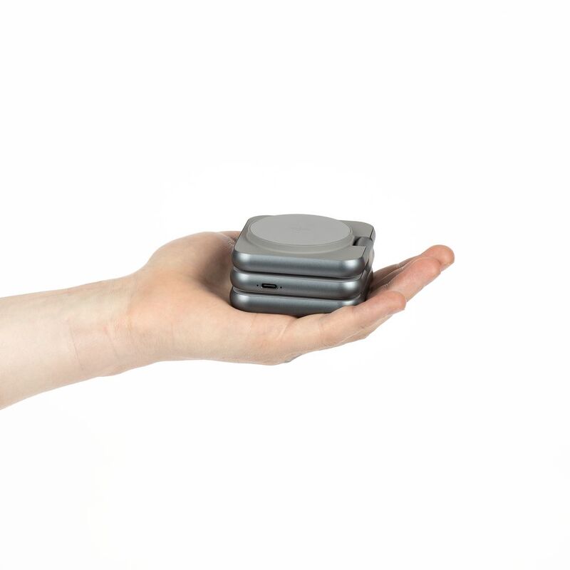 Складная станция беспроводной зарядки Terza, серебристая арт.16930.10