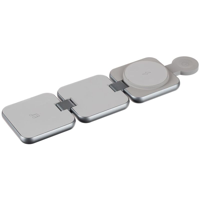 Складная станция беспроводной зарядки Terza, серебристая арт.16930.10