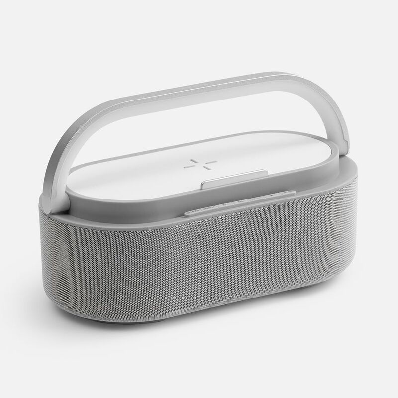 Колонка с часами и беспроводной зарядкой Veske ver.2, серая арт.16849.10