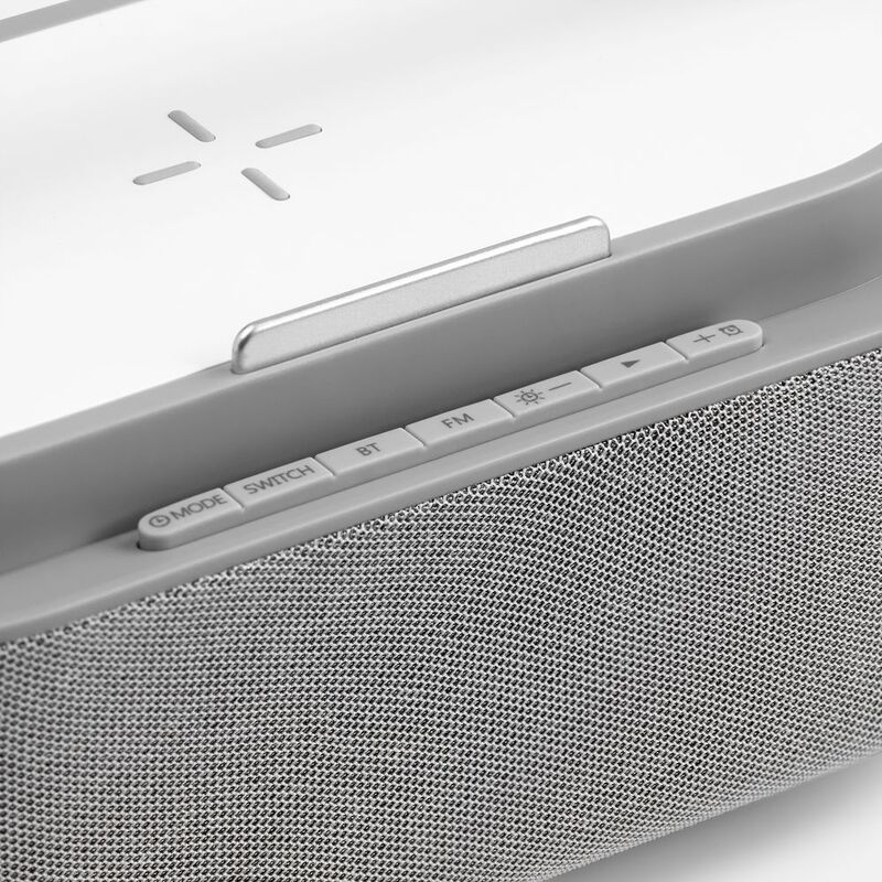 Колонка с часами и беспроводной зарядкой Veske ver.2, серая арт.16849.10