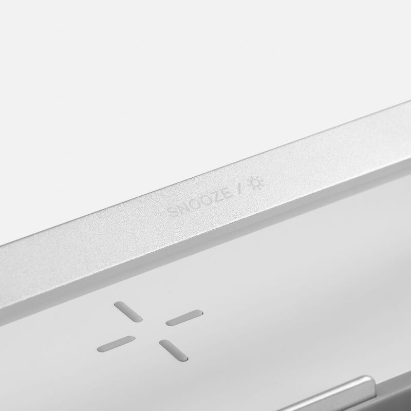 Колонка с часами и беспроводной зарядкой Veske ver.2, серая арт.16849.10