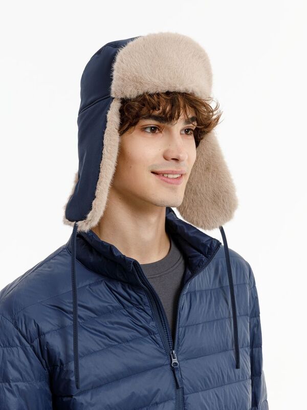 Шапка-ушанка Wasa, темно-синяя арт.17814.40