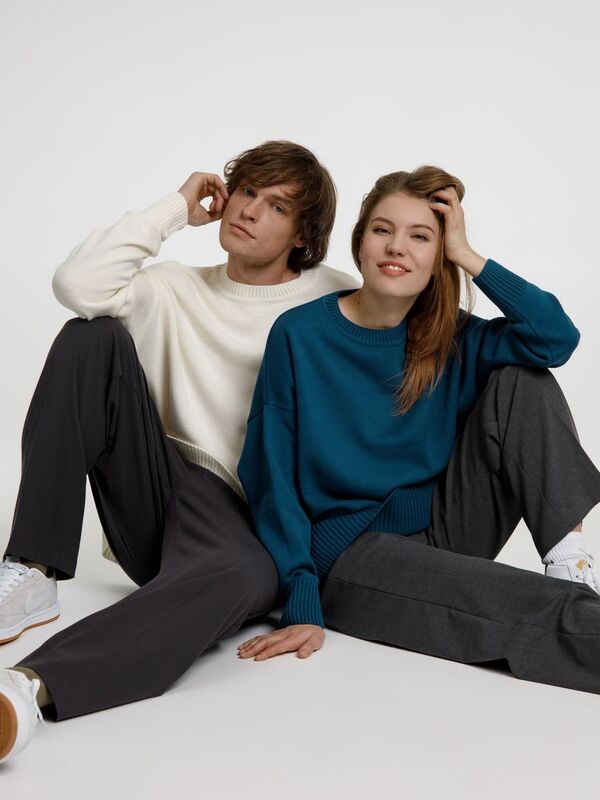 Джемпер оверсайз унисекс Stated в сумке, белый (молочный) арт.16760.60