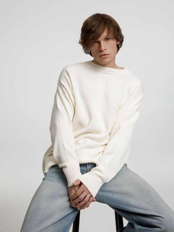 Джемпер оверсайз унисекс Stated в сумке, белый (молочный) арт.16760.60