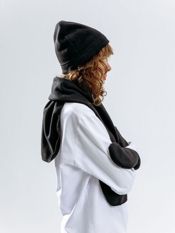 Шапка Fleecy, черная арт.17481.30