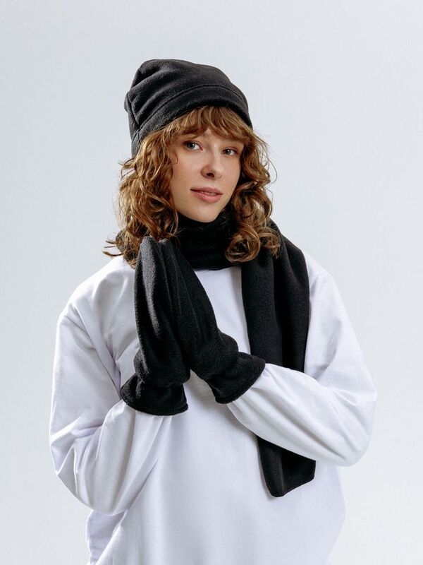 Варежки Fleecy, черные арт.17483.30