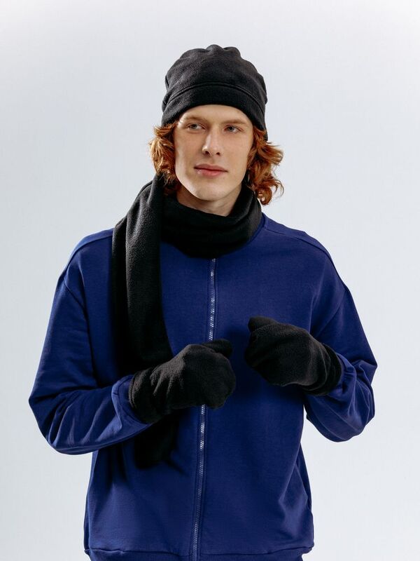 Варежки Fleecy, черные арт.17483.30