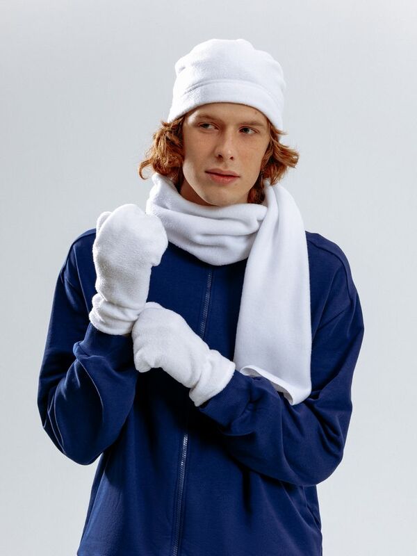 Варежки Fleecy, белые арт.17483.60