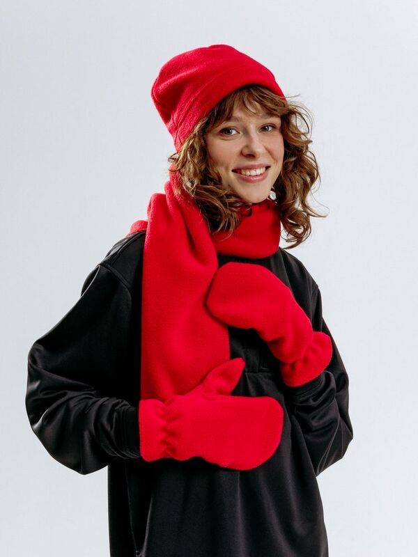 Варежки Fleecy, красные арт.17483.50