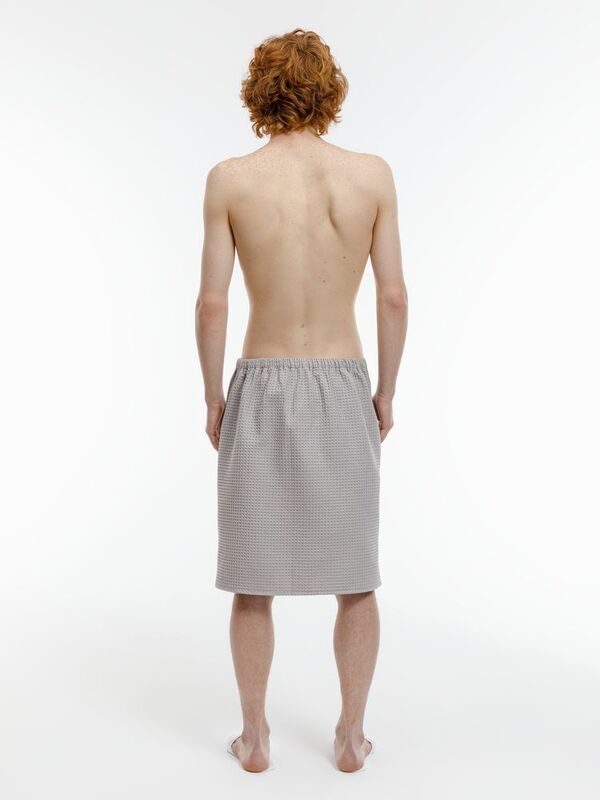 Килт вафельный мужской Onsen, светло-серый, единый размер арт.17348.13