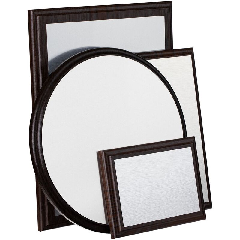 Плакетка Plaque, круглая, венге с серебристой пластиной арт.20453.10