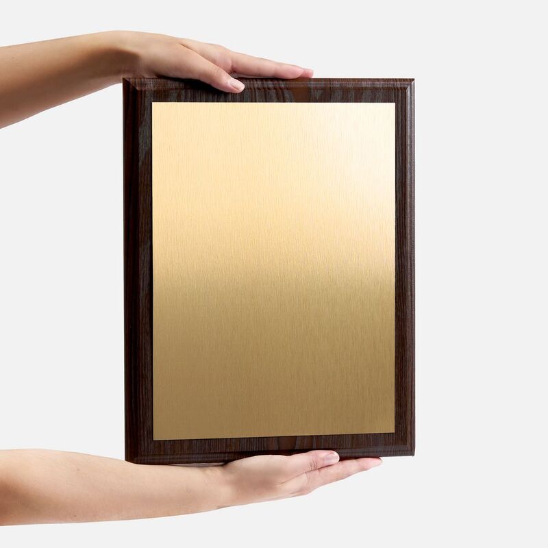 Плакетка Plaque XL, венге с золотистой пластиной арт.20456.00