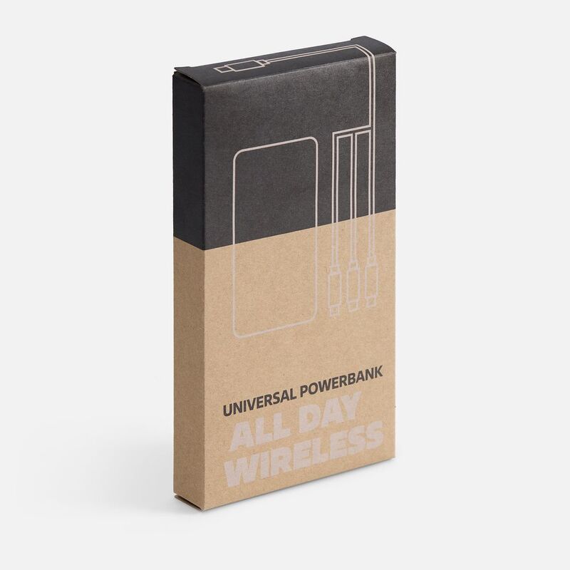 Аккумулятор с беспроводной зарядкой All Day Wireless 10000 мАч, синий арт.27678.40