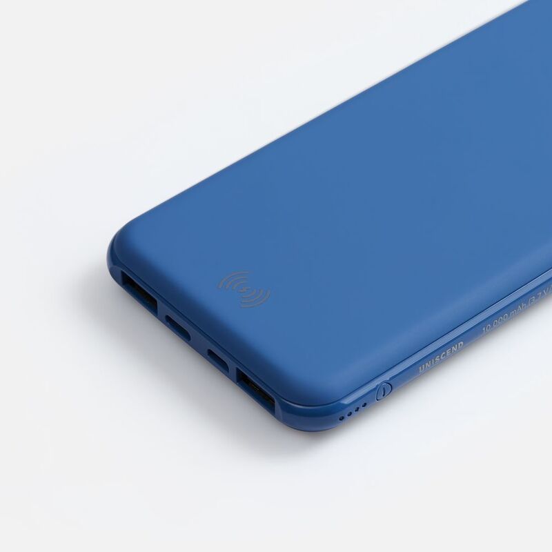 Аккумулятор с беспроводной зарядкой All Day Wireless 10000 мАч, синий арт.27678.40