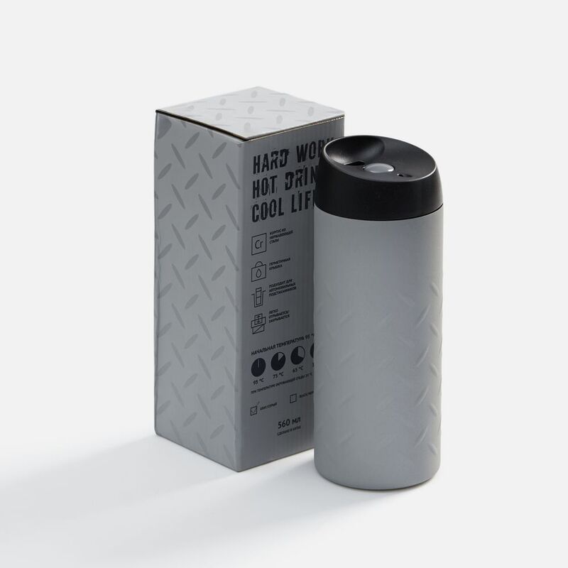 Термостакан Hard Work, серый арт.17286.10