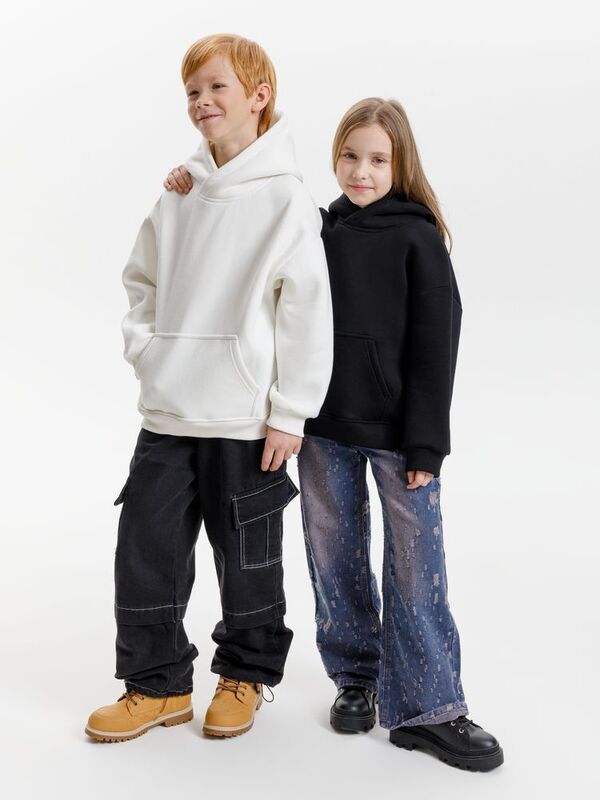 Худи детское оверсайз Junipero, черное арт.19418.30