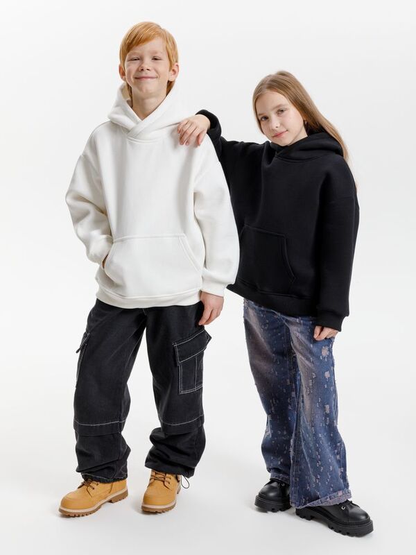 Худи детское оверсайз Junipero, молочное (белое) арт.19418.62