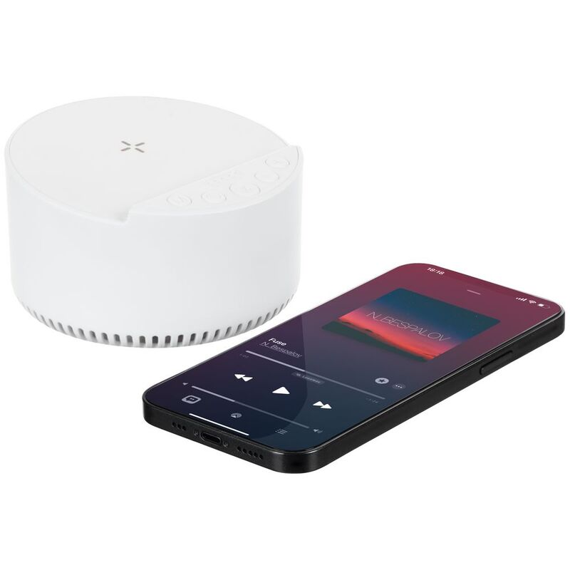 Bluetooth-колонка с беспроводной зарядкой relaxTime, белая арт.17359.60